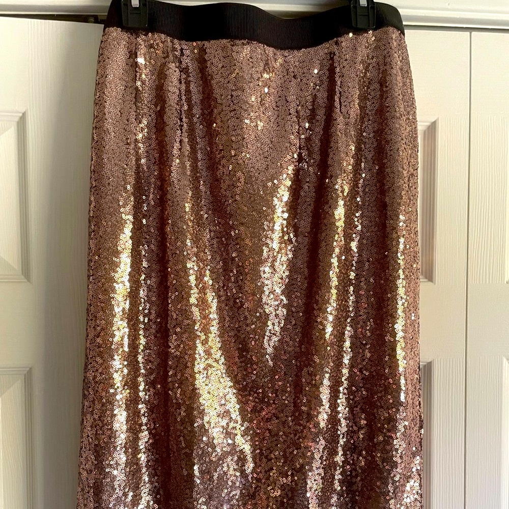 Rose gold sequined pencil/party skirt size 14 from Lane Bryant New with tags